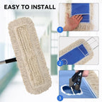 24 Inch Dust Mop Head: Replacement Medium Washable Commercial Sweeper and Janitorial Dust Mop Head Replacement