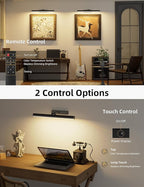 VOLISUN 16 inch Picture Lights for Wall, Rechargable Picture Light Battery Operated, 3 Color Temperatures Cordless Picture Light with Remote, Art Light for Paintings, Gallery, Portrait, 1 Pack (Black)
