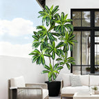 Artificial Dracaena Plant 7FT - Realistic Fake Dracaena Tree Tall Large Faux Silk Plants Fake Floor Potted Artificial Plants for Home Decor, Office Plants