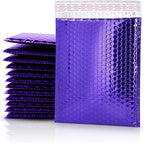 GGR Supplies Metallic Bubble Padded Envelope Mailers, 7.5 X 11 Inches, Waterproof Ultra Resistant Ideal For Packing, Shipping, and Storing. Pack of 25 (Purple)