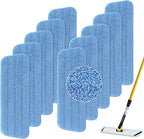Replacement Microfiber Pad Fit for Rubbermaid Commercial 18 Inch and 17 Inch Mop - 10 Pack Wet & Dry Commercial Cleaning Reusable Refills Fit for Any Microfiber Flat Mop 18" 17" - Trapezium