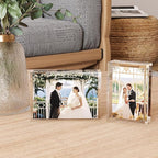 Egofine A4 Acrylic Frames 2 Pack, 20mm Thicker Frameless Clear Picture Frames, Double Sided Magnetic Picture Frames, Free Standing Desktop Display