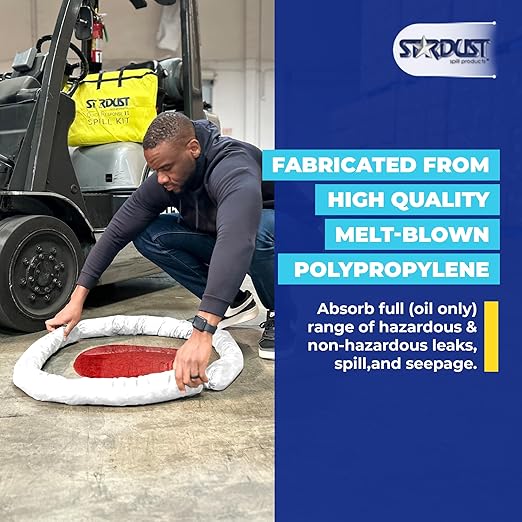Stardust Spill Products Oil-Only Spill Kit – OSHA Compliant Solution for Vehicles, Industrial, & Restaurant Use, Emergency Response Oil Cleanup, 6-Pack