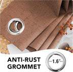 H.VERSAILTEX Bedroom Curtains Blackout Linen Blackout Curtains 84 Inches Long, 100% Blackout Thermal Textured Linen Look Curtain Draperies Grommet with White Liner, 2 Panels, Washed Spice
