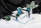 Red Co. Set of 3 Glossy Silver Acrylic Cube Display Nesting Risers with Hollow Bottoms