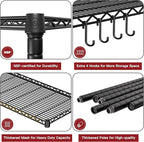 PrimeZone 6 Tier Wire Shelving with Wheels 79''H 1500lbs Storage Shelves NSF Certified Heavy Duty Steel Metal Shelf Adjustable Rolling Rack Kitchen Garage Closet Pantry Laundry 79''HX36''WX16''D 2Pcs