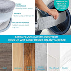 True & Tidy® SPRAY-250 Multi-Surface Spray Mop with Refillable Water Bottle for Floor Cleaning, Works on Wood, Tile, Marble etc, Use Any Cleaning Solution, Machine Washable Microfiber Mop Pads, Blue