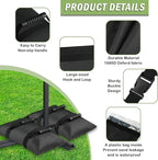 Esmorah Umbrella Base Weights Sand Bags, 2 Pack 65lbs Fillable Weight Bags to Hold Things Down, Black Weighted Base Sandbags for Outdoor Furniture Patio Cantilever Umbrellas Stand (Without Sand)