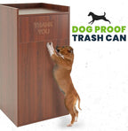 Alpine Restaurant Trash Can Cabinet - Commercial Trash Can 40 Gallon, Garbage Receptacle Indoor with Tray Holder for Restaurants, Cafeterias (Mahogany)