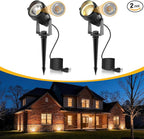L LOHAS LED 5W Plug in Spotlight Outdoor, 3000K Warm White Landscape Lighting, IP66 Waterproof Spot Lights for Yard, Garden, House, Pathway, Plant, UL Listed (2 Pack)