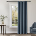 ChrisDowa Grommet Blackout Curtains for Bedroom - Thermal Insulated Room Darkening Curtains for Living Room (1 Panel Set, Stone Blue, 52W x 95L)