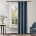 ChrisDowa Blackout Curtains 108 Inches Long for Living Room, Grommet Thermal Insulated Room Darkening Curtains for Bedroom (1 Panel Set, Stone Blue, 52W x 108L)