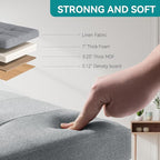 BRIAN & DANY Ottoman with Storage, Small Storage Ottoman for Dorm, Linen Folding Ottoman Foot Stool with Legs for Living Room and Bedroom, 15"x15"x15" - Light Gray