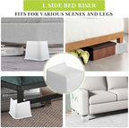 Bed Risers 1 inch, 2 inch, 3 inch, 4 inch, 6 inch, 8 inch Heavy Duty, Oversized Furniture Riser for Couch Sofa Table Chair Leg Frame Dorm, Support up to 6000 Lbs (White 6 Pack, 4 inch)