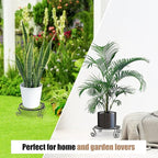 Metal Plant Stand Indoor/Outdoor, Low Corner Plant Stand, Decoration Small Plant Holders for Home, Anti-Rust Iron Heavy Duty Plant Holders, Flower Pot Rack Display Shelf, Black (3 Pack)