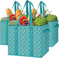 WISELIFE Reusable Grocery Bags [3 Pack],Large Grocery Tote Bag Water Resistant Shopping Bags Foldable Grocery Bag for Clothes,Shoes and Picnic,Green