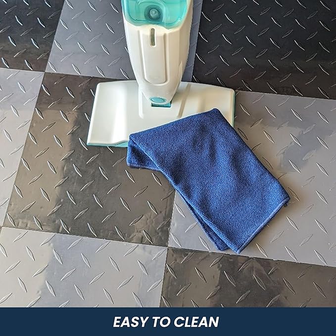 FlooringInc's Nitro 12x12 Snap-Together Garage Floor Tiles, Non-Slip, Interlocking Plastic Floor Mat, Organization & Storage, Coin Pattern, Arctic White, 12 Tiles, 12 Sq/Ft