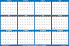 24" x 36" SwiftGlimpse 2026 Wall Calendar Erasable Large Wet & Dry Erase Laminated 12 Month Annual Yearly Wall Planner, Reversible, Horizontal/Vertical, Navy