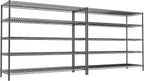 REIBII 55.5" W Storage Shelves 3200LBS Wire Shelving Unit 5 Tier Metal Shelving Garage Shelving 2PCS Heavy Duty Metal Shelves for Storage Rack Commercial Adjustable Pantry Shelf
