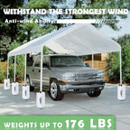 Canopy Water Weight Bag,176 LBS Gazebo Tent Water Weights Set of 8 Leg Weights for Carport, Pop Up Canopy,Tent,Gazebo,White