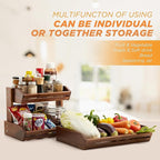 HOLANA Acacia 3 Tier Fruit Basket for Counter – Wooden Fruit Bowl for Kitchen Counter Organizer & Produce Storage Wooden Basket, Snack Organizer for Countertop, Kitchen Counter Storage (Acacia)