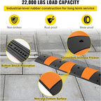 VEVOR Rubber Speed Bump, 1 Pack 2 Channel Speed Bump Hump, 72" Long Modular Speed Bump Rated 22000 LBS Loading, 72.8 x 12.2 x 2.2 Garage Speed Bump for Asphalt Concrete Gravel Driveway with 2 End Cap