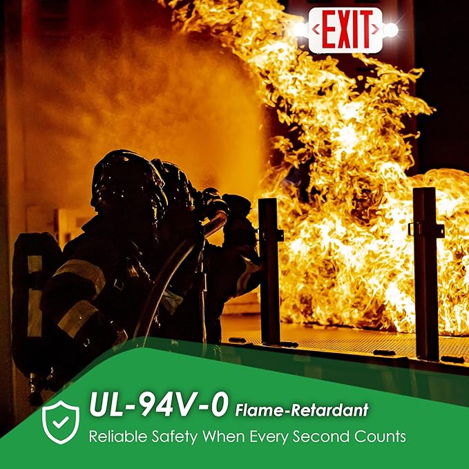 Gruenlich LED Exit Sign Combo with Emergency Lights, Adjustable Heads, Battery Backup, UL 924 Qualified, AC 120-277V, Commercial Emergency Exit Light for Business- 12 Pack