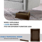 Bed Risers 2 Inch Heavy Duty,Oversized Couch Risers, Extra Wide Furniture Risers for Sofa Table Desk Headboard Chair Lifting,Rectangle Risering Blocks Support 6000 lbs(4 Pack Brown)