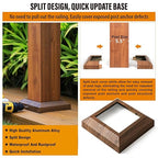 1 pcs 6"x6" (Actual: 5.5"x5.5") Aluminum Deck Post Base Cover, for Deck railings, Stairs, Patios, Porches Split Deck Post Skirt (Walnut Wood)