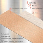 GSCIT Club Rose Gold Edge Banding, 2 Inch x 50ft Aluminum Brushed Edge Banding PVC Edge Trim for Cabinet Repair Furniture
