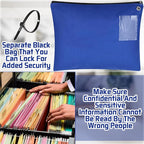 10 Pcs Interoffice Mailer Canvas Transit Sack Zipper Bag 18" x 14" Large Zipper Pouch with Grommet Interoffice Mail Bag (Blue)