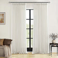 Natural Linen Pinch Pleated Curtains 120 Inches Long for Living Room Pleated Drapes Hooks Back Tab Thick Linen Textured Boho Farmhouse Cream Ivory Birch Extra Long 120 Inch Curtain for Dining Bedroom