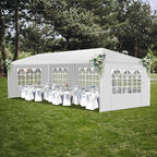 10x30 FT Party Tent, Outdoor Wedding Tents for Parties, Canopy Event Tent with 5 Removable Sidewalls, Waterproof Gazebo Shelter for Birthday Parties, Weddings, BBQs & Events (10X30FT-5Sides White)