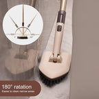 Eyliden 2-in-1 Floor & Tub Scrubber Brush - 1 Stiff Bristles Brushes & 2 Non-Scratch Pads, 180°Swivel Head, Adjustable Handle - Deep Cleaning Tub, Bathroom, Tile, Shower, Sink