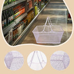Shopping Basket Wire Portable Multipurpose Vegetables Fruit Storage with Handles for Garden Retail Store Pantry, Pink