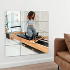 Ruomeng Home Gym Mirror Tiles 12" x 15" x 12Pcs Wall Mounted Mirror, Frameless Mirror Tiles for Home Gym, Bedroom, Door