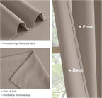 PONY DANCE Light Taupe Blackout Curtains for Bedroom 72 inch Length 2 Panels Set, Thermal Insulated Rod Pocket Room Darkening Drapes for Living Room Window 2 Burg, Wide 52 x Long 72 inches
