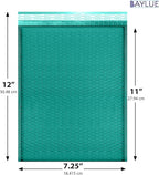 Green 7.25x12 Inch Poly Bubble Mailers #1 | Self Seal Padded Envelopes | Air Cushioned Bubble Mailer | Usable Size 7.25x11 Inch | 100 Pack Bulk | Waterproof | Lightweight Mailing Shipping Bags