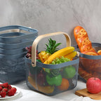 Roshtia 6 Pcs Metal Mesh Steel Basket with Handle, Square Wire Harvest Thanksgiving, Shopping Baskets for Retail Store Christmas Garden Bathroom Kitchen(9.65 x 9.65 x 7.09 Inch,Blue)