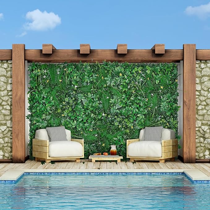 40"x120"(33.33 SQFT) Grass Wall, Artificial Boxwood Panels, Privacy Hedge Fence Screen with UV Protection, Greenery Backdrop for Indoor Home Wedding Decor and Outdoor Garden Backyard