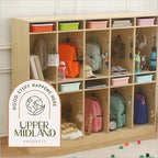 10 Section Cubbies for Classroom - Wooden Storage Lockers for Playschool and Daycare - Perfect for Coats, Backpacks, Knapsacks, Lunchboxes, and Storage Bins