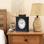 MODE HOME Vintage Mantel Clock with Distressed Finish, Antique Style Battery Operated Metal Decorative Table & Mantel Clock for Living Room Fireplace, Large Decorative Desk & Shelf Clocks for Home