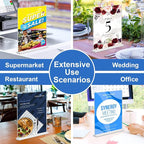 Acrylic Sign Holder 8.5 x 11,10 Pack Clear Sign Holder Double Sided Table Menu Vertical Desktop Display Stand Paper Flyer Holder Tabletop Sign Holder Suitable for Restaurants, Office, Store, Hotels