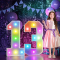 Marquee Numbers 13th Birthday Decoration: Colorful 3FT Large Light Up 13 Year Old Birthday Decorations Anniversary Backdrop Cardboard Sign 18 Colors Number 13 Mosaic Balloon Frame