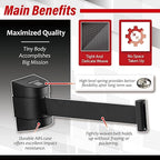 DuraSteel Wall Mount Retractable Belt Barrier - 6.5 Ft Black Safety Belt in Sturdy Black Casing - Guardian 2.0 Indoor & Outdoor Do Not Cross Caution Tape for Crowd Control Queue Barrier, Line Divider
