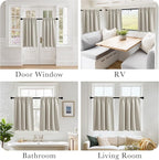 PONY DANCE Cream RV Curtains Blackout, Thermal Insulating Privacy Door Windows Camper Curtains for Kids Nursery RV Bunk Bedroom Windows Bathroom, Width 29 x Length 24, 2 Panels