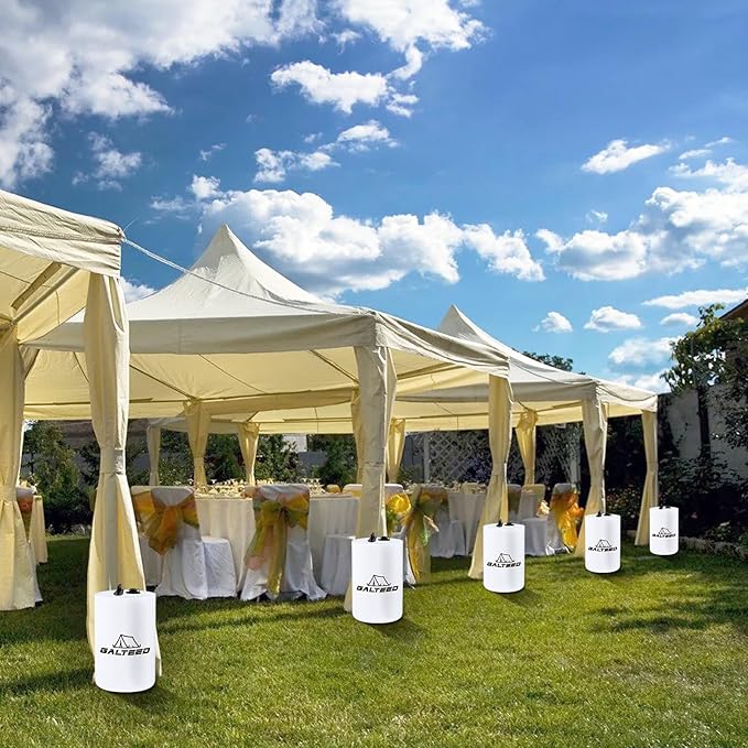 Canopy Water Weight Bag,88 LBS Water Tent Weights Set of 4 Leg Weights for Pop Up Canopy,Canopies,Tent,Gazebo,White