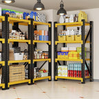 3000LBS Garage Shelving 32" W Garage Shelving Heavy Duty 4-Tier Metal Storage Shelves Adjustable Shelf Unit Storage Rack for Basement Supermarket Warehouse 32" W x 20" D x 78" H Yellow