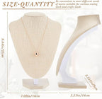 6 Pcs Necklace Display Stand Necklace Holder Jewelry Bust Display Stands for Selling Home Store Trade Shows Photography Props Retail(Flaxen,Linen)
