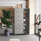 Aobabo 18 Doors Metal Storage Locker for Employees, Storage Locker for School Office Gym Bedroom, Grey, Assembly Required